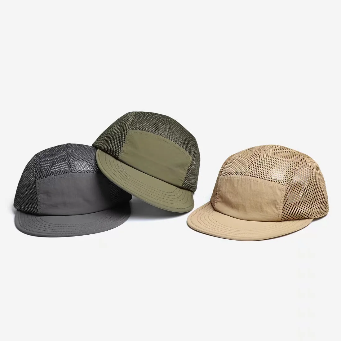 5 Panel Nylon Mesh Camp Cap Lightweight Trail Running Hat
