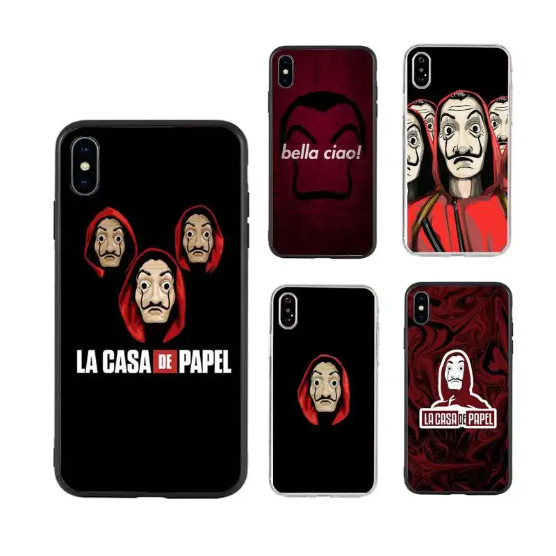 

La Casa De Papel Money Heist Phone Case For iPhone XS MAX 12 11 Pro XR X 7 8 SE 2020 6s Plus Fashion Black Soft Back Cover