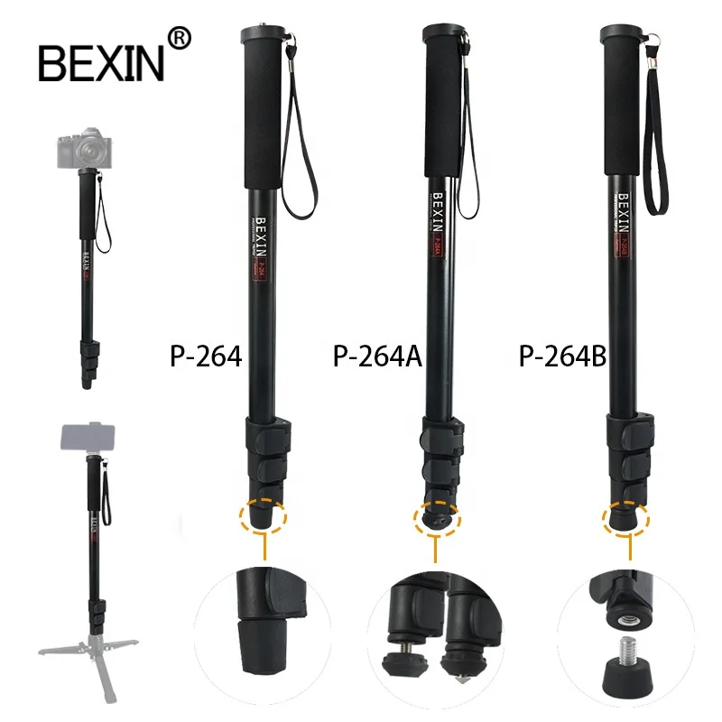 

BEXIN professional extend fold mini portable lightweight photography flexible handheld dslr camera tripod monopod, Black