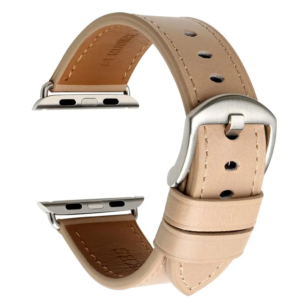 

Soft Men Woman Top Grain Genuine Leather Watch Strap for Apple Watch 5 6 Series Wrist Band for Apple Watch Band 42mm 38mm