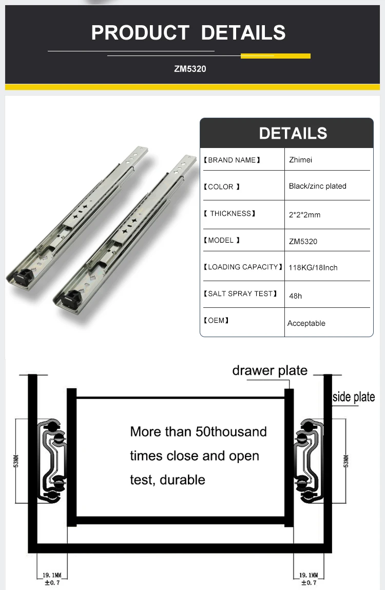 Runners Ball Bearing Locking Full Extension 100kgs Loaded 3 Fold  Rail 1000mm Heavy Duty Drawer Slide