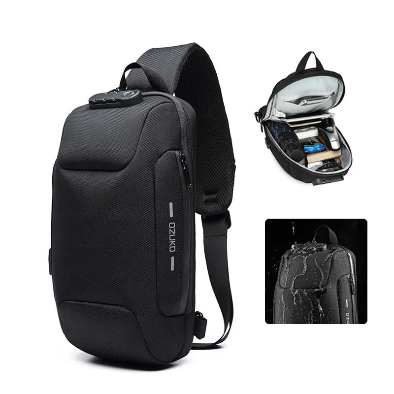 

2022 New Anti Theft Sling Back Pack Custom Business Backpack Waterproof Mini Bags Crossbody Men Purse Mens Shoulder Bag, Black,blue,green,grey,red,camo