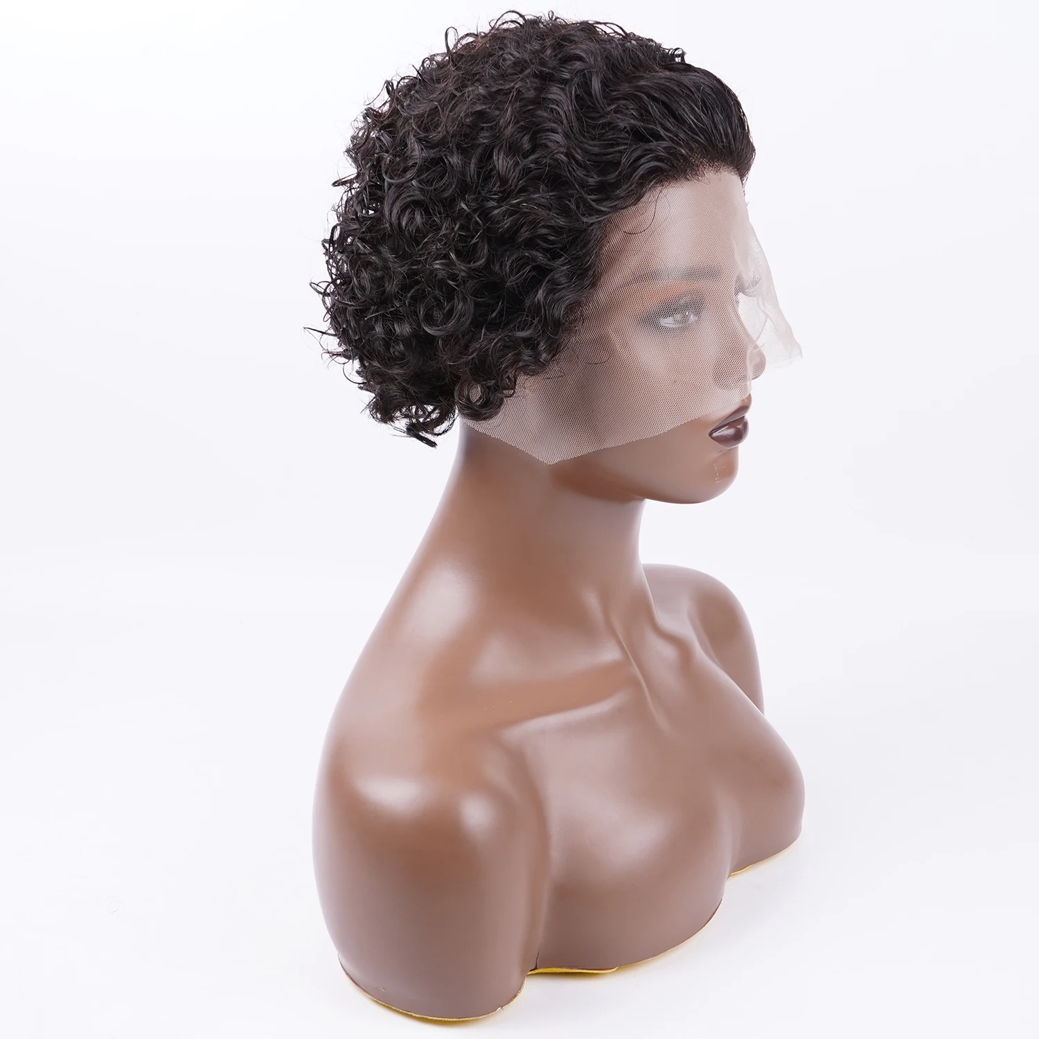 

Cheap Brazilian Human Hair Pixie Curls Wig, Pixie Cut Curly Frontal Short Wig, Short Curly Pixie Wig, Natural color