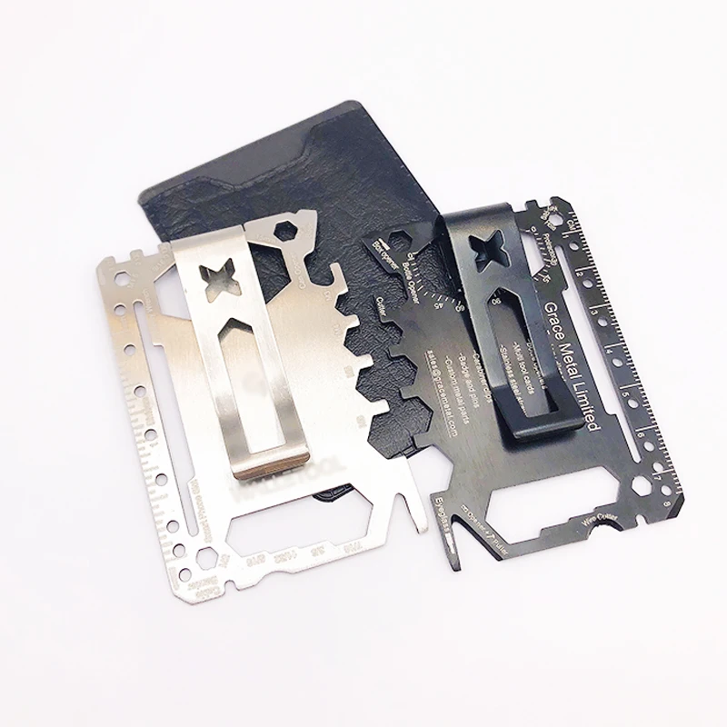 

Most Popular Product in 2021 Creative Business Multi-tool Wallet Card Emergency Tool Kit, Black & silver