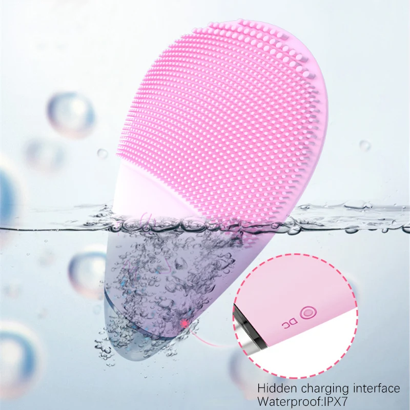 
Electric Silicone Face Wash Brush 3 in 1 Sonic Facial Cleansing Brush Vibration Massager Eye Dark circles remove Anti-aging 