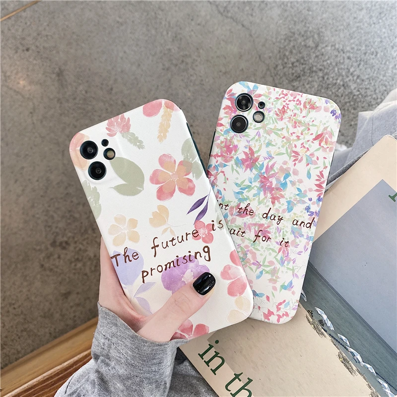 

Top Quality Flower Case Phone Pretty Soft TPU Shock-proof Phone Case for iPhone 12