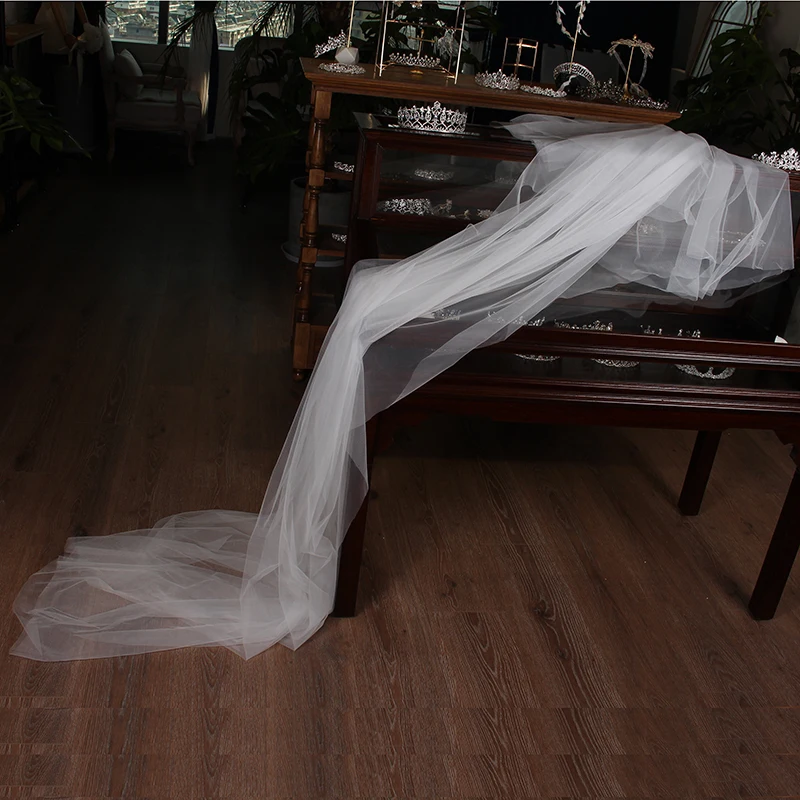 
Simple Elegent White High-quality Wedding Veils 3m Long Accessories Bridal Tulle Veils with Comb 