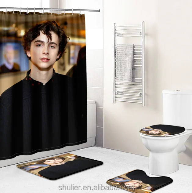 

3D printing Modern Classic Star Taylor Alison Swift Timothee Chalamet Troyeshiven Shower Curtain Bathmat Set