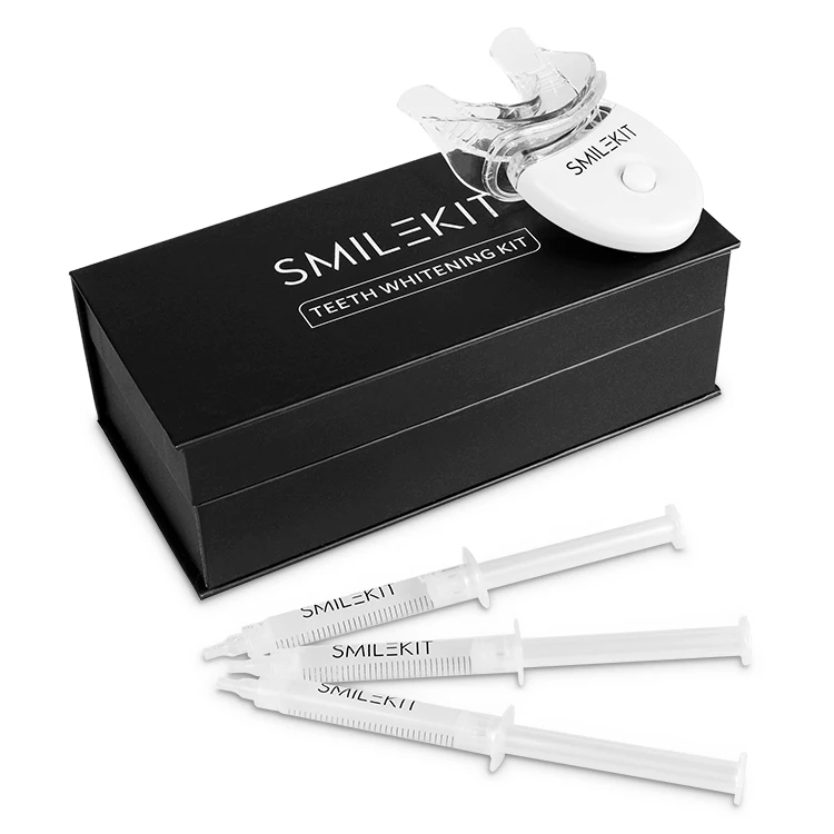 

smilekit manufacture private logo remove stains 35% peroxide oem logo teeth led whitening kit, White color
