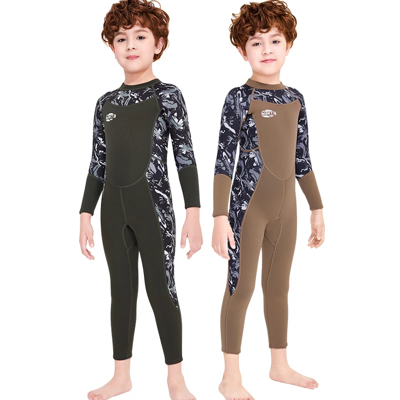 

Custom One Pieces Sets Diving Suit Spearfishing Wetsuit Kids 2.5mm Wet Suit Neoprene OEM for Girls Boys Child, Pics show/accept customize color