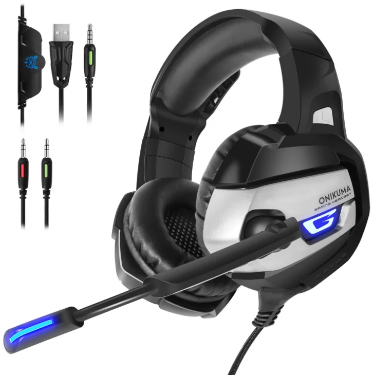 

ONIKUMA Amazon Top Seller K5 Wired Gaming Hedset for PS4 Gamer, Black+grey