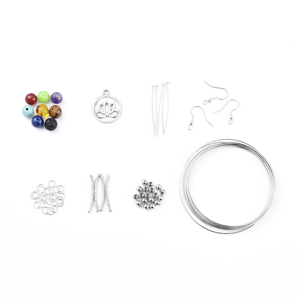 

PandaHall Chakras Theme Bead DIY Earring Jewelry Making Kit, Mixed color