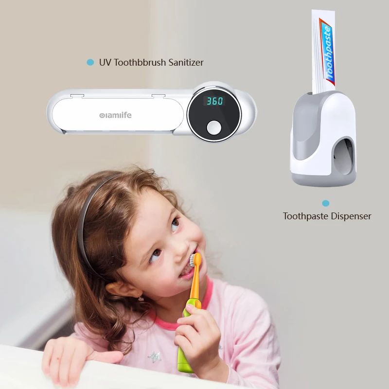 

EPA Olamlife Family Wall Mounted Toothbrush Sterilizer Holder UV Light UVC Toothbrush Sterilizer Holder