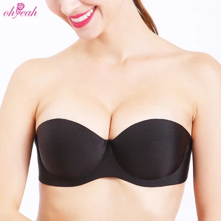 

Wholesale reusable washable rabbit silicone strapless sticky push up bra