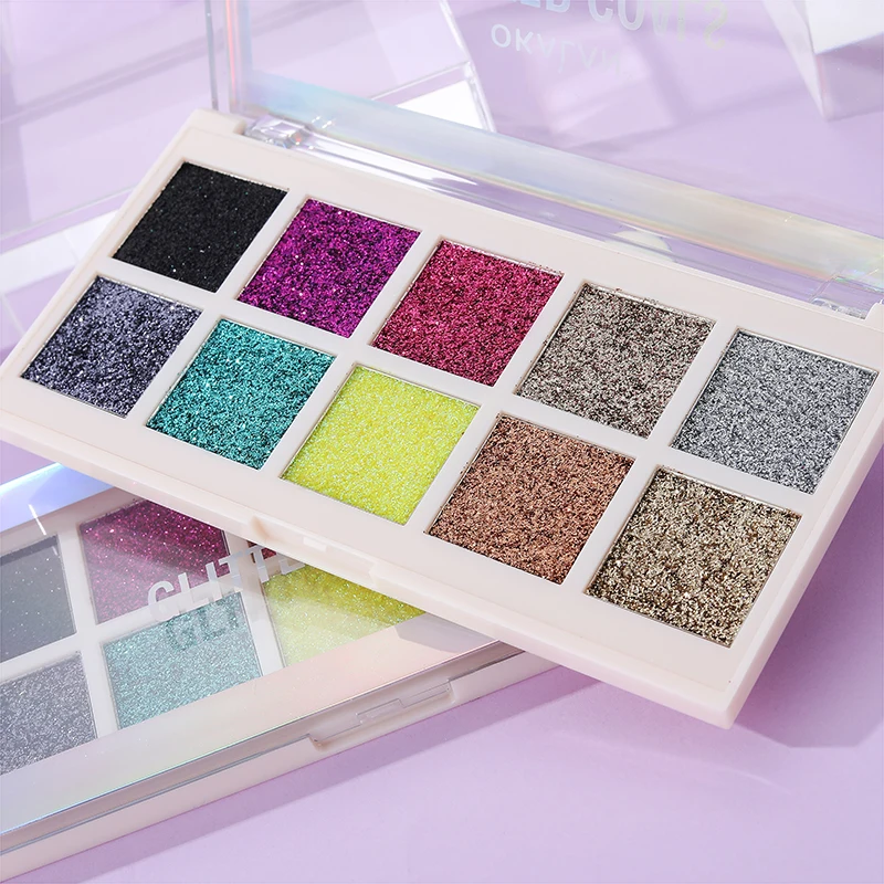 

Cosmetics 10 Colors Eye Shadow Palette Make Up Pallets Eye Makeup Cosmetic Private Glitter Eyeshadow Pallets Eyeshadow