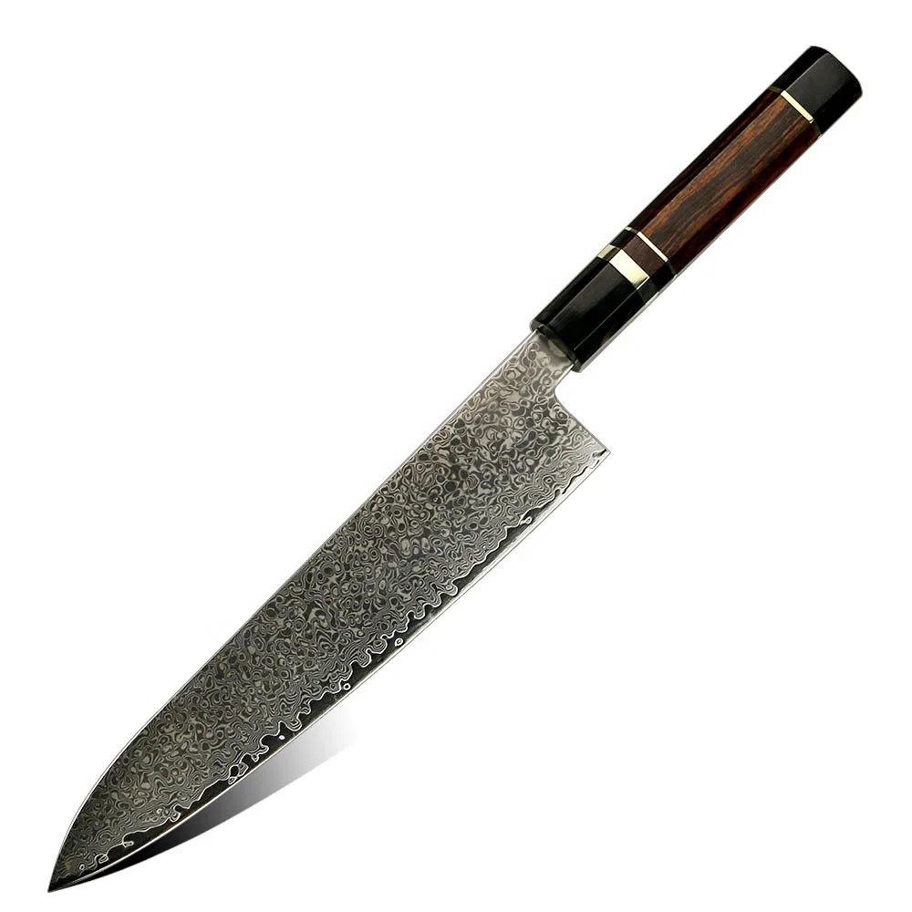 

Yangjiang Amber VG10 damascus full tang chef knife desert ironwood wood handle knife