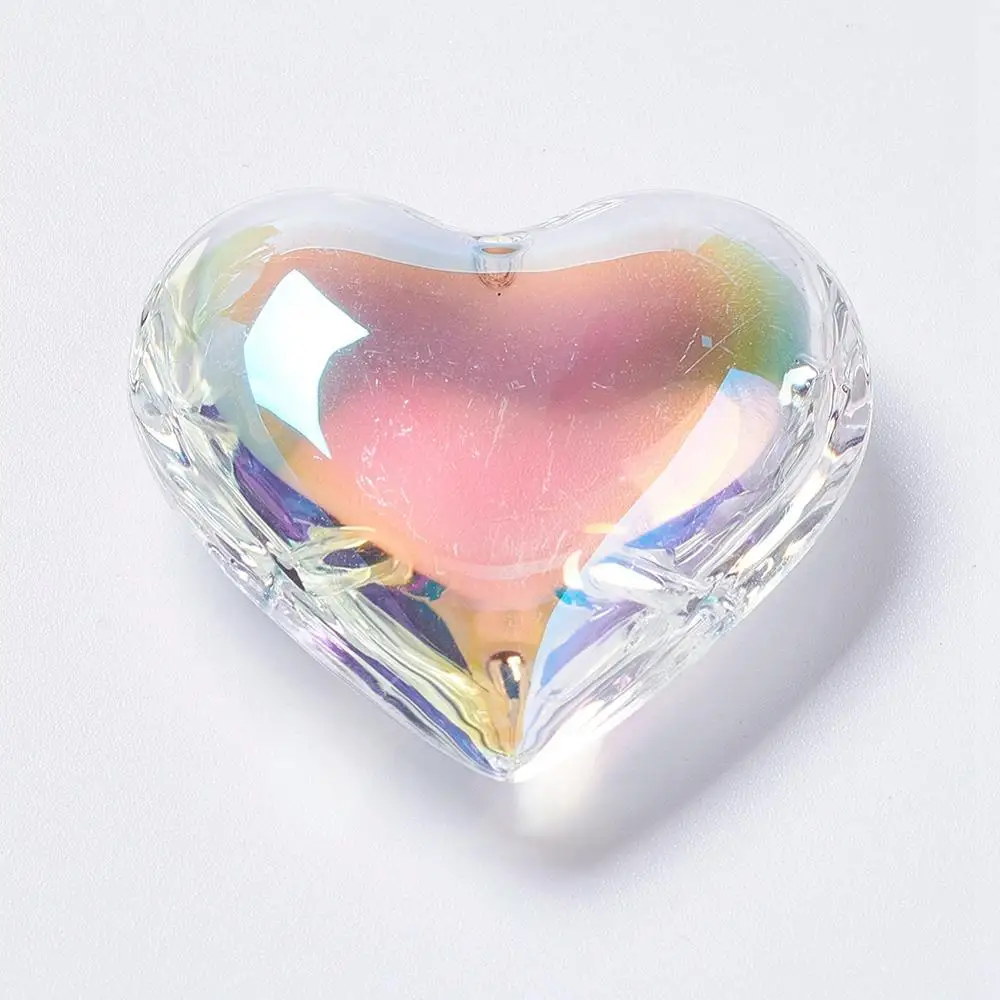 

Pandahall Mixed Color Heart Smooth Glass Pendants For Necklace Making