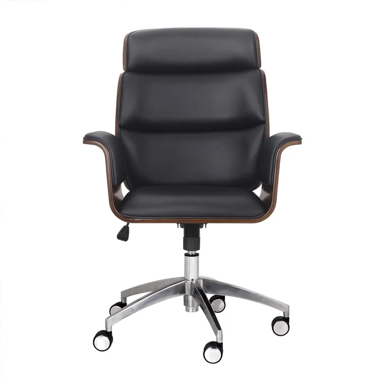 

Leather Swivel ergonomic office chair, Black