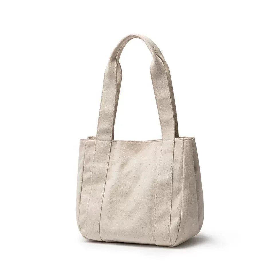 

Customized Logo Blank Cotton Canvas Tote Shopping Bag, White or customized