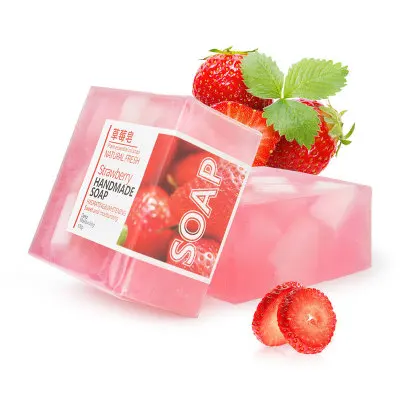 

SHIZHI OEM Private Label 100G Herbal Soap Handmade Organic Whitening Face Bath Skin Care Strawberry Soap