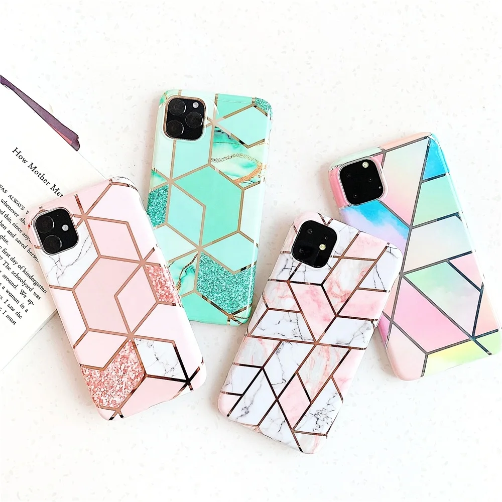 

Free Shipping Marble Phone Case for iPhone 12 11 Pro Max X XR XS 8 7 Plus Soft TPU Back Shell Cover Luxury Mobile Phone Case