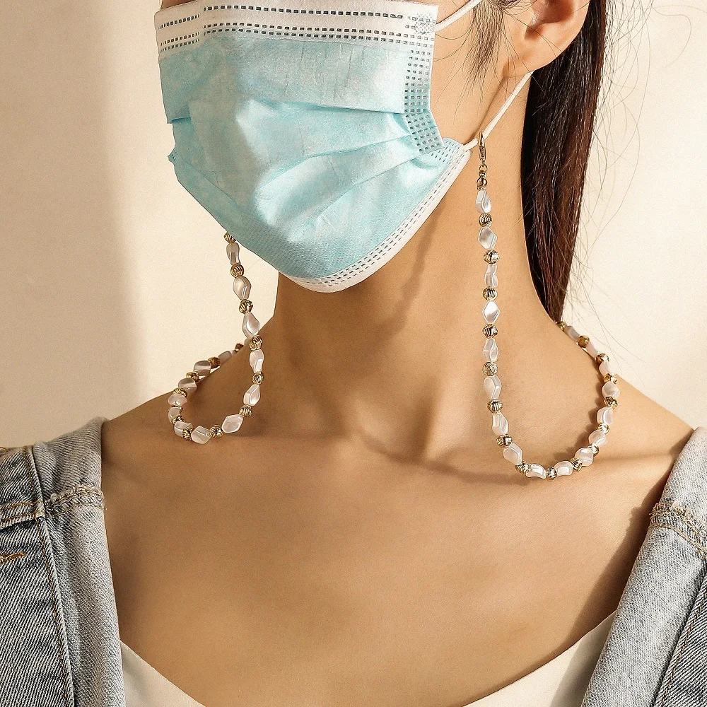 

Hot sale Eyeglass Neck Chains pearl Beaded Face Masking Holder Necklace Chain