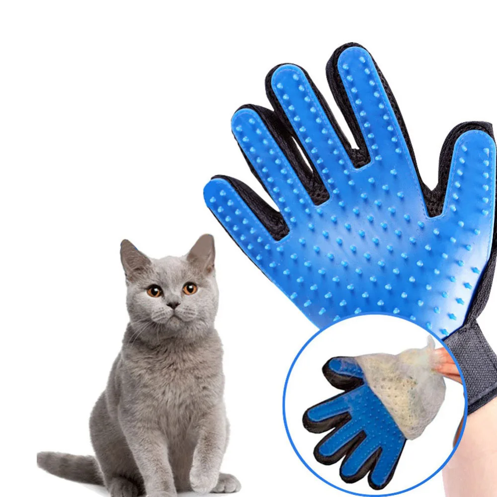 

Gentle Deshedding Pet Hair Remover Glove,Pet Grooming Massage Glove for Dog and Cat with Long & Short Fur, Red,pink,green,deep blue,sky blue,black