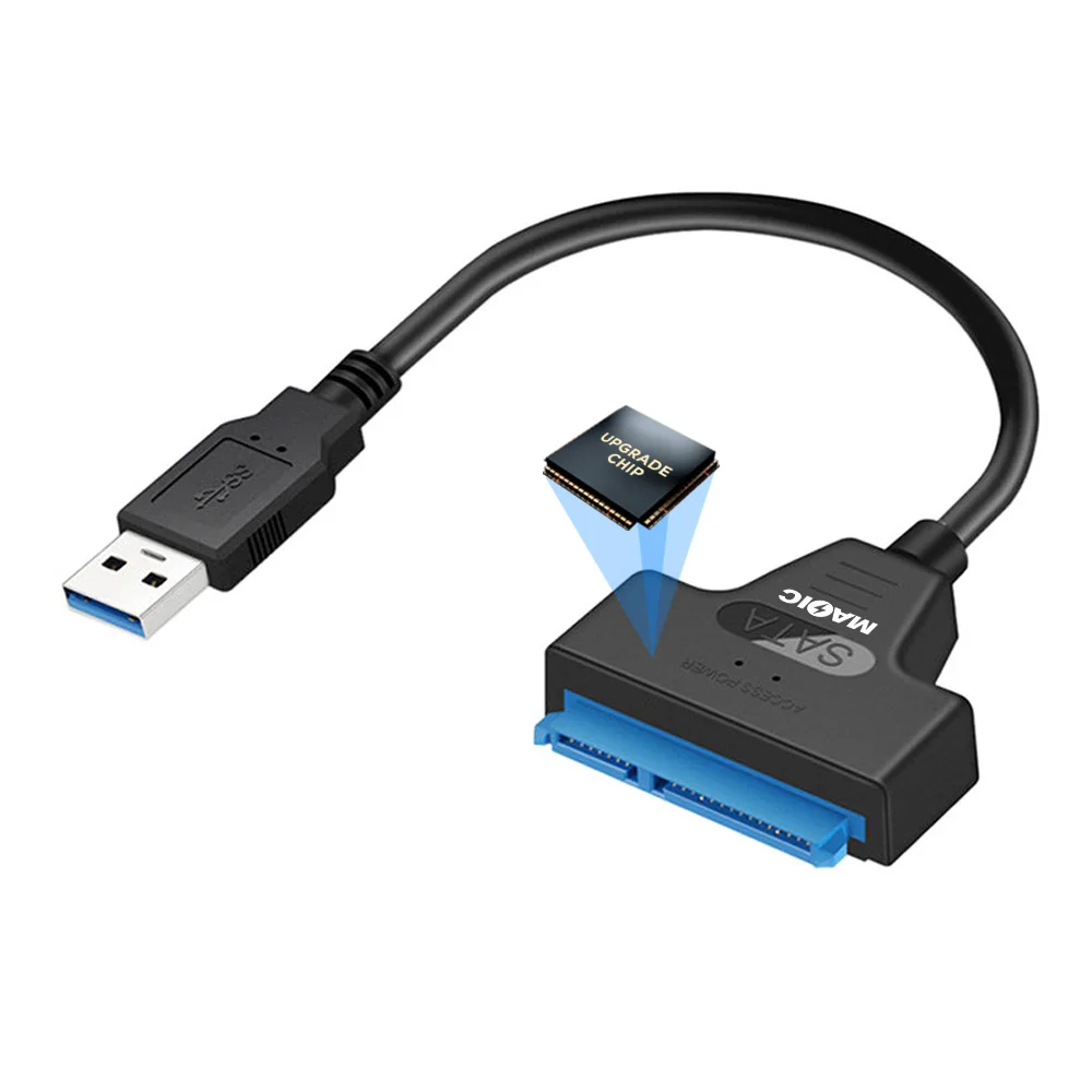 

Hot Sell Factory Price 20cm USB 3.0 to SATA Adapter For 2.5 inch HDD and SSD With 1153E Chip, Black