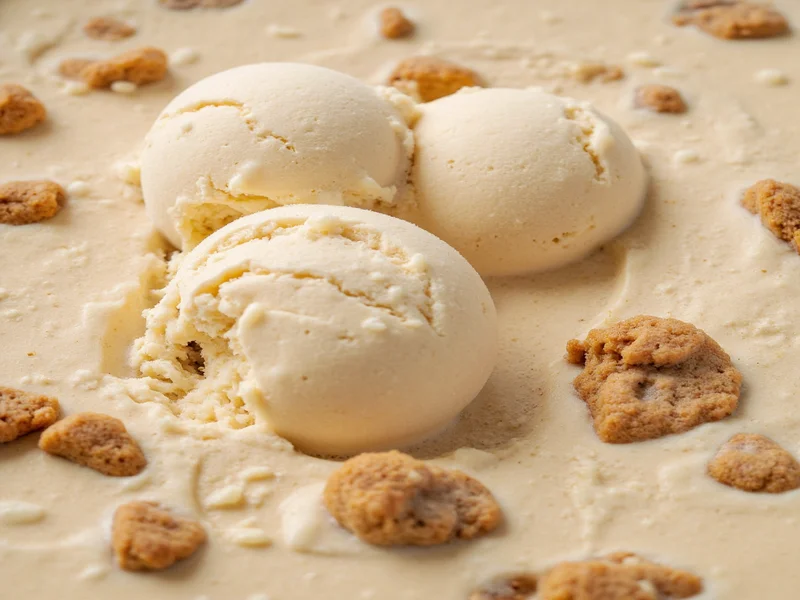 Homemade ice cream with cookie dough chunks
