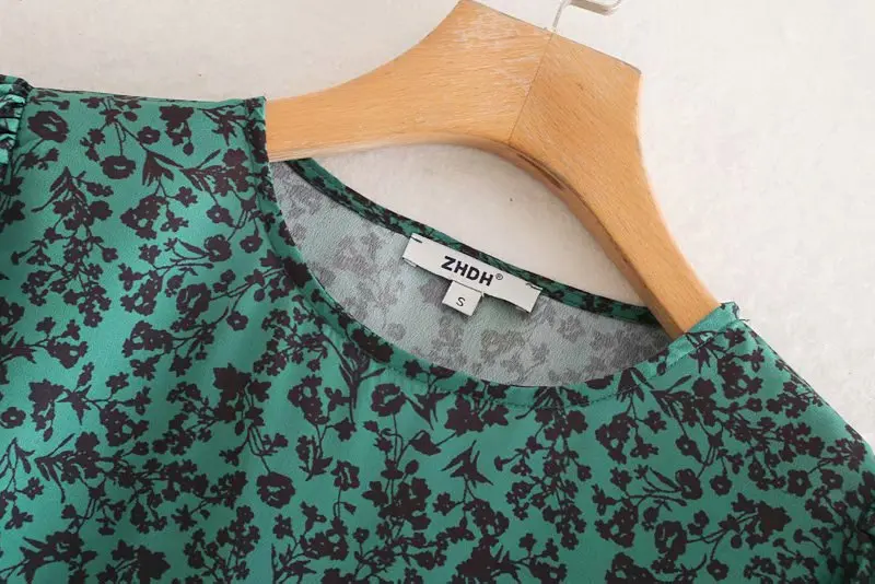 
2019 autumn winter splits high quality poly crepe floral printed high street wear short sleeve long dress women 