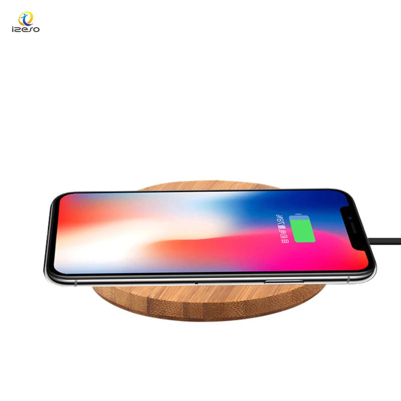 

Hot Selling Wooden Bamboo Qi Wireless Charger Portable Mobile Phone Wireless Charger pad, Wood