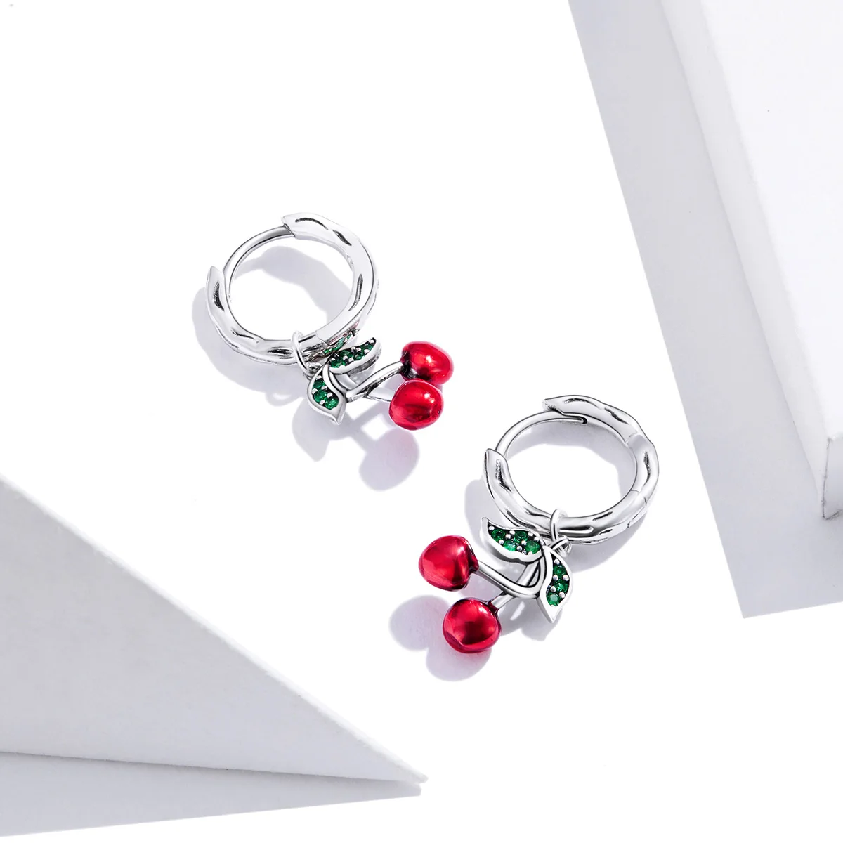 

Customized New Type Genuine Studs Fruit Sweet Cherry 925 Sterling Silver Trendy Earrings