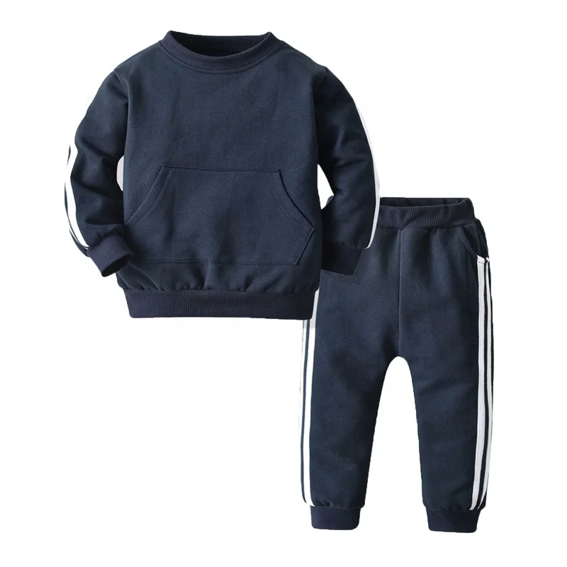 

2Pcs Kids Girls Autumn Warm Sport Suit Pure Color Round Neck Long Sleeve Big Pocket Sweatshirts Top Elastic Outdoor Gym Fitness