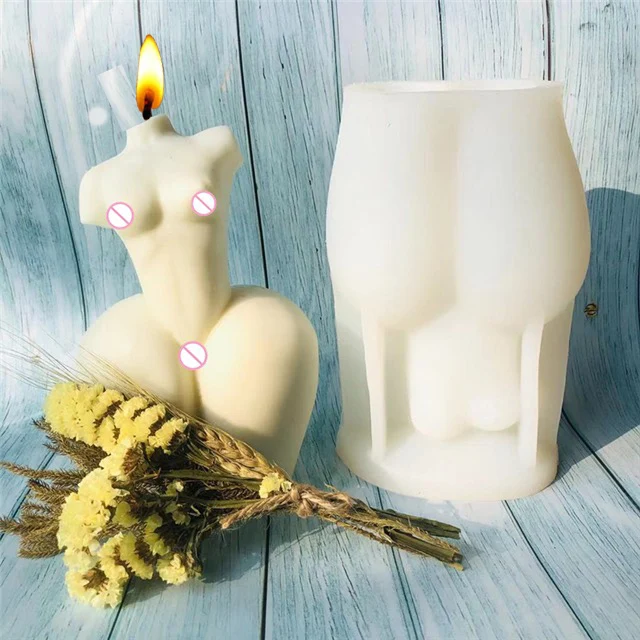 

L7233 Custom mold candle maker curvy woman candle body mold resin silicone mold, Stocked