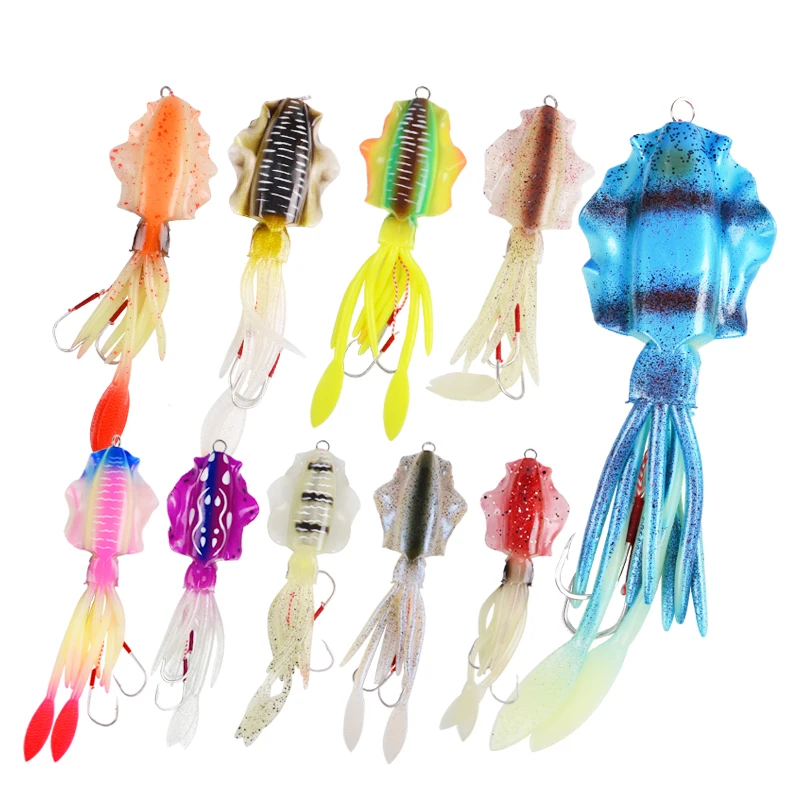 

S031-LEAD 120g 150g Luminous/UV Squid Jig Fishing Lures For Sea Octopus Lead Head Slow Jigging Soft Lure in Stock Fishing Lures