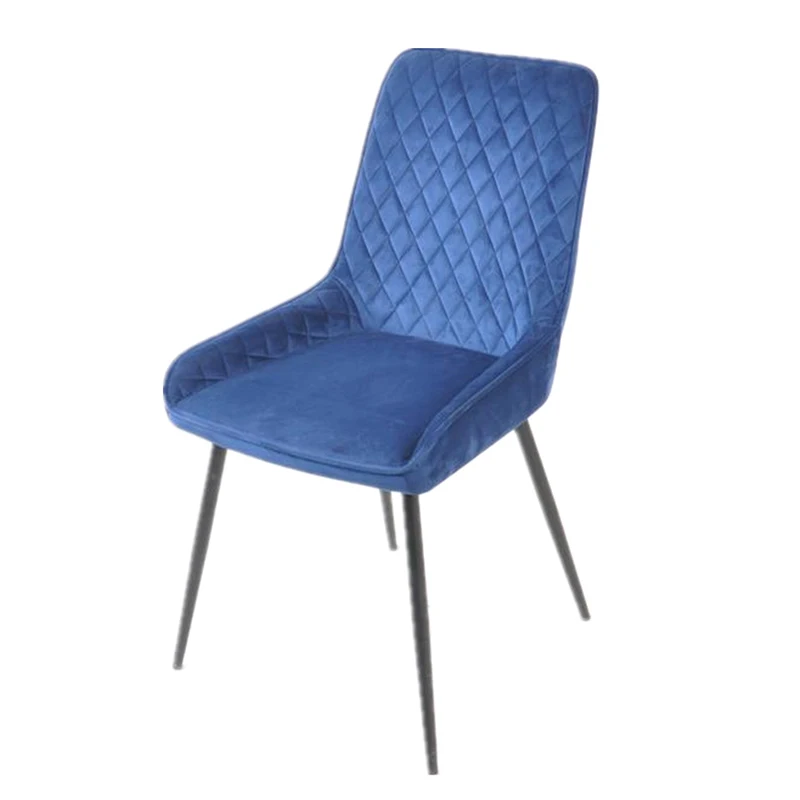 
High quality Modern Home furniture Black Leg Blue Velvet Fabric Dining Chair  (62377673467)