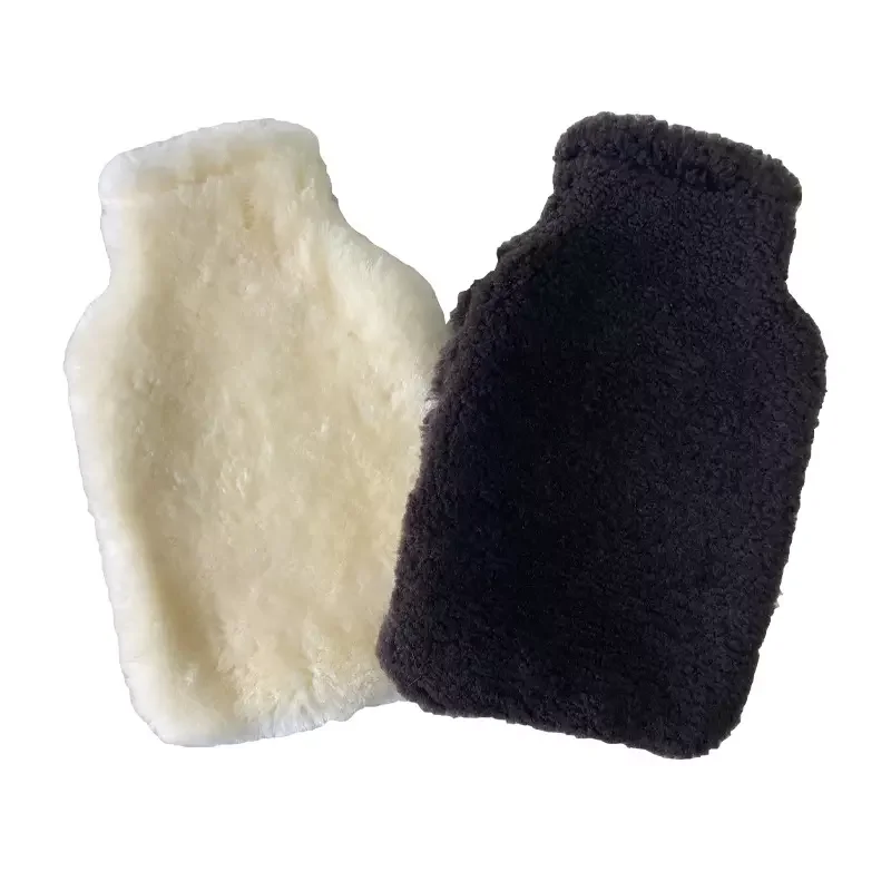 

Sheepskin hot water bottle cover with zipper homewear use