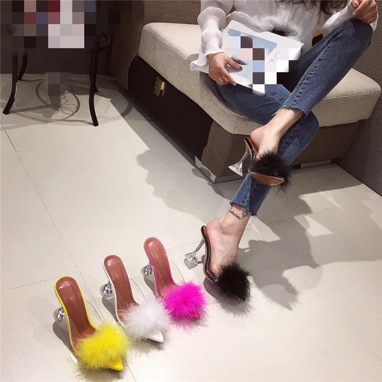 

New 2021 Sexy Sandals Spring Summer Bright High Heel Wine glass with Slippers Women's Shoes Plus Size, 4 colors