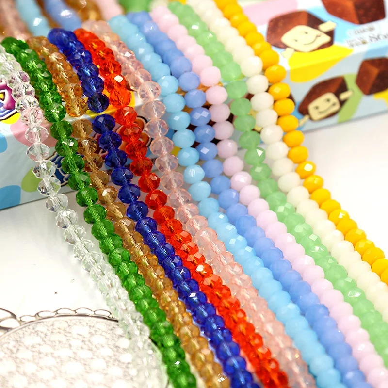 

China Crystal Glass Beads In Bulk Wholesale Rondelle Glass Crystal Beads For Jewelry Making, As picture