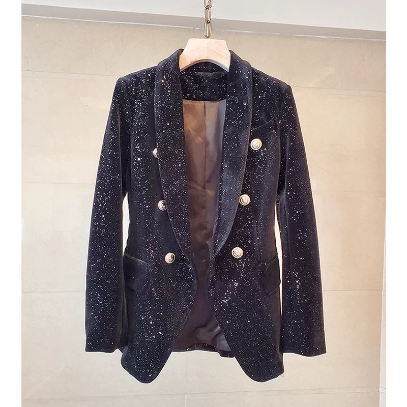 

2022 New trendy suit coat top quality fashion slim fit casual women ladies arket blazer suit jacket velvet blazer