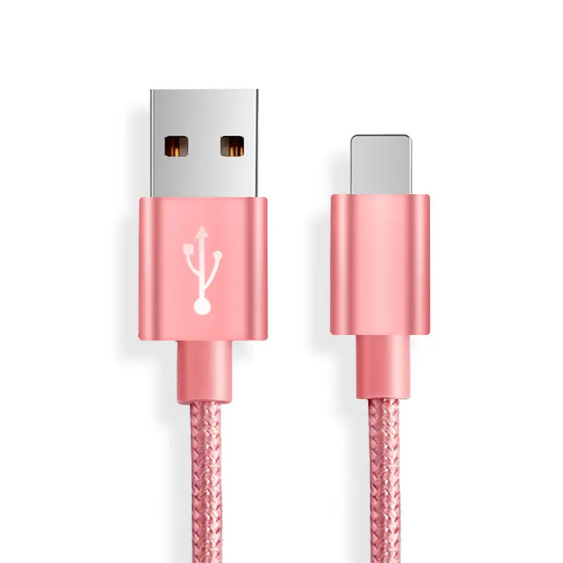 

Nylon braided 1M 2M 3M Mirco USB data cable 2A fast charging customizable length LOGO for Samsung S7 Android Phone, White/rose gold/gold/grey