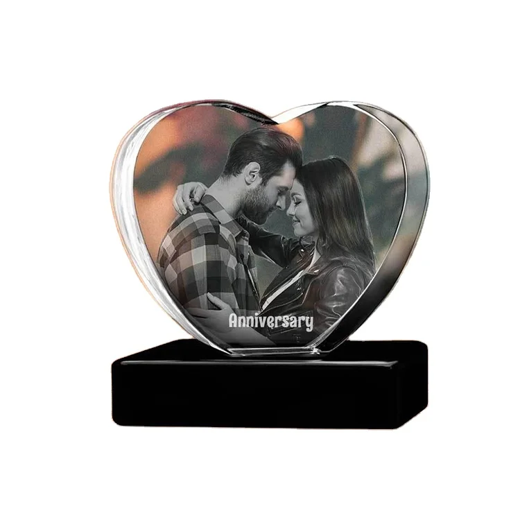 

Factory sale clear Digital Crystal glass Photo Frame custom crystal photo frame for birthday memorial gifts wedding souvenir