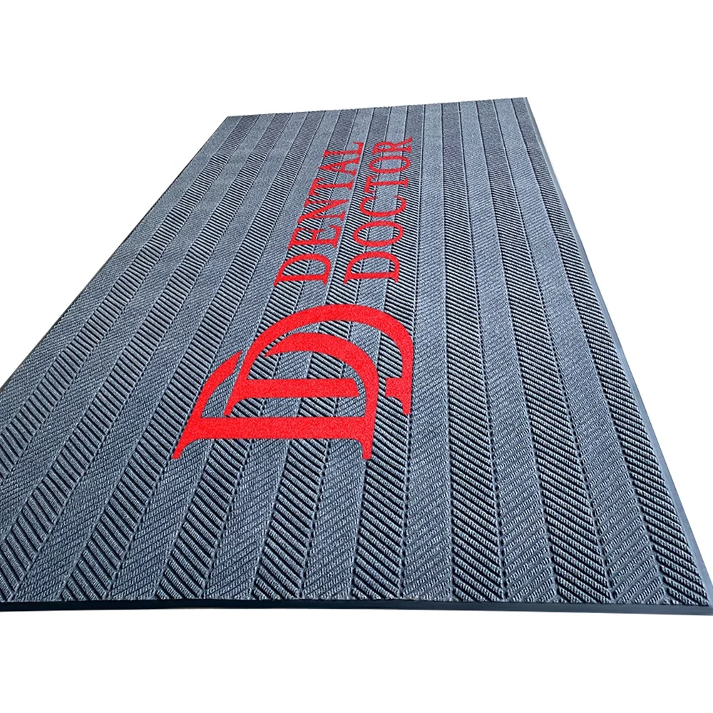 Custom Luxury Reversible Washable Handmade Logo Design Carpet Doormat Indoor Entrance Mat Commercial Rug