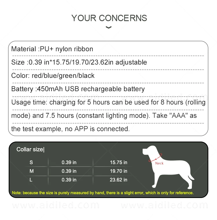 USB Rechargeable Blue Led Dog Collar Mobile Controlled Smart Pet Collar High Quality  Flashing Led Collar for Dogs