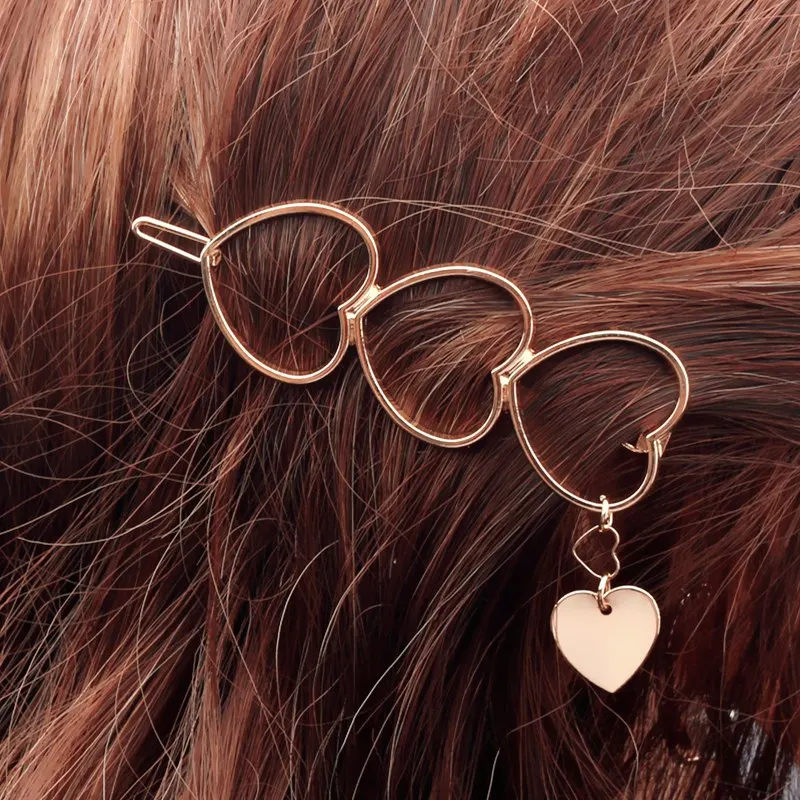 

New Fashion Women Girl Hairpins Star Heart Round Clip Delicate Pin Imitation Pearl Hair Decorations Jewelry Accessorie, Gold