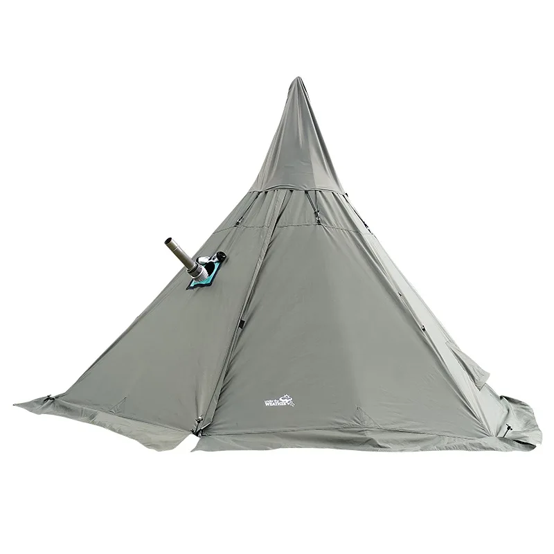 

Refuge Pyramid A Tower Smoke Window Tent Park Party Wilderness Tent Survival Double Leisure Army Screen Tent, 4 color