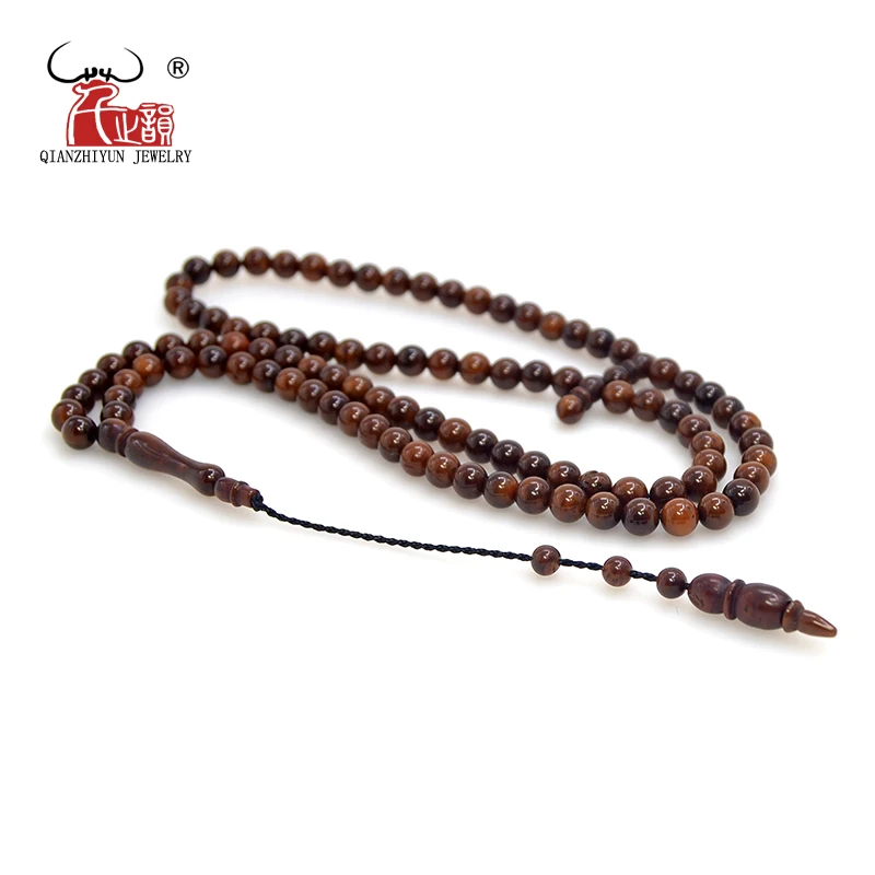 

MSL-104 Handmade High Quality Rosary Beads Prayer Bead Natural Palm Fruit Kuka Tasbih Bracelet 5-9mm Muslim Islam 99 Round bead