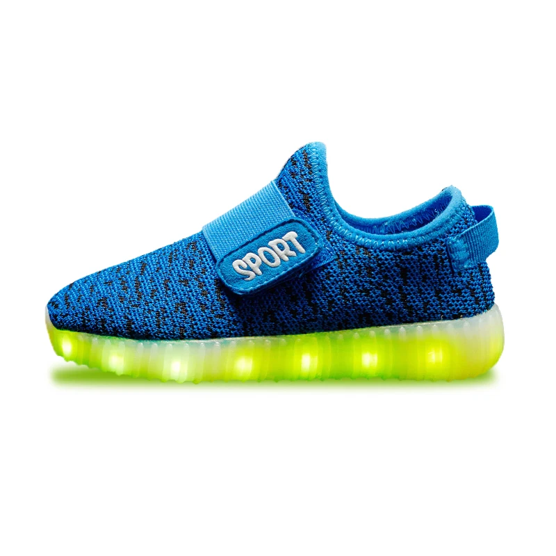 

China children shoes soft sole Led light kids shoes low price boy girl shoes with rechargeable USB connection, Customized color