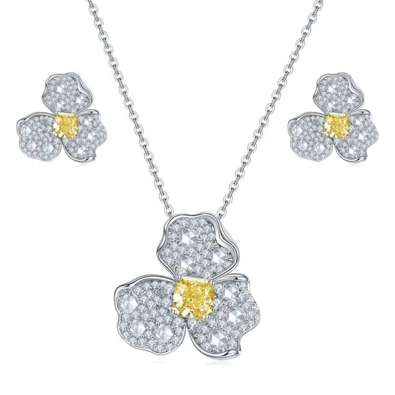 

fashion jewelry 925 silver jewelry set geme pendant flower earring christmas gift wedding engagement jewellery gems jewelry set