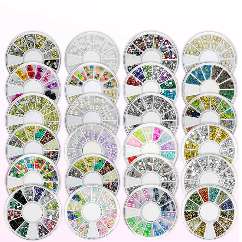 

2021 New Arrivals 3D Mixed Color Nail Crystal Rhinestones Glitter Nail Art Decoration, Picture shown